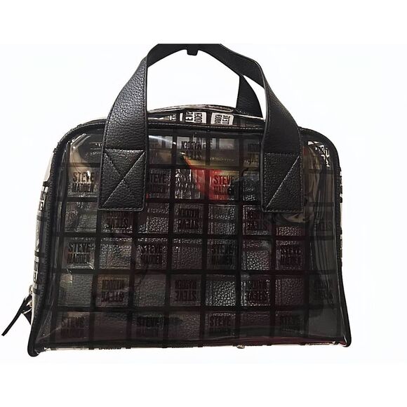 Steve Madden Block Logo Solid & Clear Cosmetic Case - Picture 2 of 9